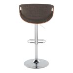 Curvo Mid-Century Modern Swivel Barstool Chrome Walnut Charcoal w/ Rectangle Footrest (Set of 2) 17 Curvo Mid-Century Modern Swivel Barstool Chrome Walnut Charcoal w/ Rectangle Footrest (Set of 2)