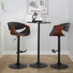 Curvo Mid-Century Modern Swivel Barstool Walnut Charcoal (Set of 2) 15 Curvo Mid-Century Modern Swivel Barstool Walnut Charcoal (Set of 2)