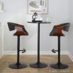 Curvo Mid-Century Modern Swivel Barstool Walnut Charcoal (Set of 2) 16 Curvo Mid-Century Modern Swivel Barstool Walnut Charcoal (Set of 2)