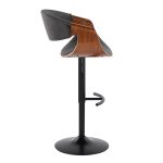 Curvo Mid-Century Modern Swivel Barstool Walnut Charcoal (Set of 2) 19 Curvo Mid-Century Modern Swivel Barstool Walnut Charcoal (Set of 2)