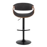 Curvo Mid-Century Modern Swivel Barstool Walnut Charcoal (Set of 2) 22 Curvo Mid-Century Modern Swivel Barstool Walnut Charcoal (Set of 2)