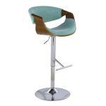 Curvo Mid-Century Modern Teal Swivel Barstool Walnut (Set of 2) 13 Curvo Mid-Century Modern Teal Swivel Barstool Walnut (Set of 2)
