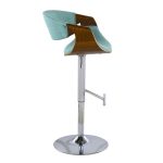 Curvo Mid-Century Modern Teal Swivel Barstool Walnut (Set of 2) 14 Curvo Mid-Century Modern Teal Swivel Barstool Walnut (Set of 2)