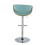 Curvo Mid-Century Modern Teal Swivel Barstool Walnut (Set of 2) 15 Curvo Mid-Century Modern Teal Swivel Barstool Walnut (Set of 2)