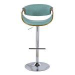 Curvo Mid-Century Modern Teal Swivel Barstool Walnut (Set of 2) 16 Curvo Mid-Century Modern Teal Swivel Barstool Walnut (Set of 2)