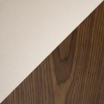 Curvo Mid-Century Modern Walnut and Cream Office Chair