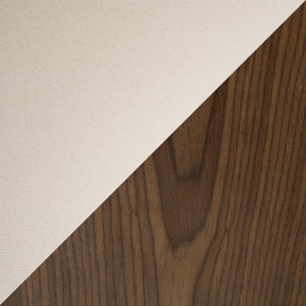 Curvo Mid Century Modern Walnut and Cream Office Chair 9