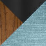 Curvo Mid-Century Teal Swivel Barstool Walnut and Black (Set of 2)