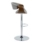 Curvo Mid-Century Walnut and Light Grey Swivel Barstool (Set of 2) 12 Curvo Mid-Century Walnut and Light Grey Swivel Barstool (Set of 2)
