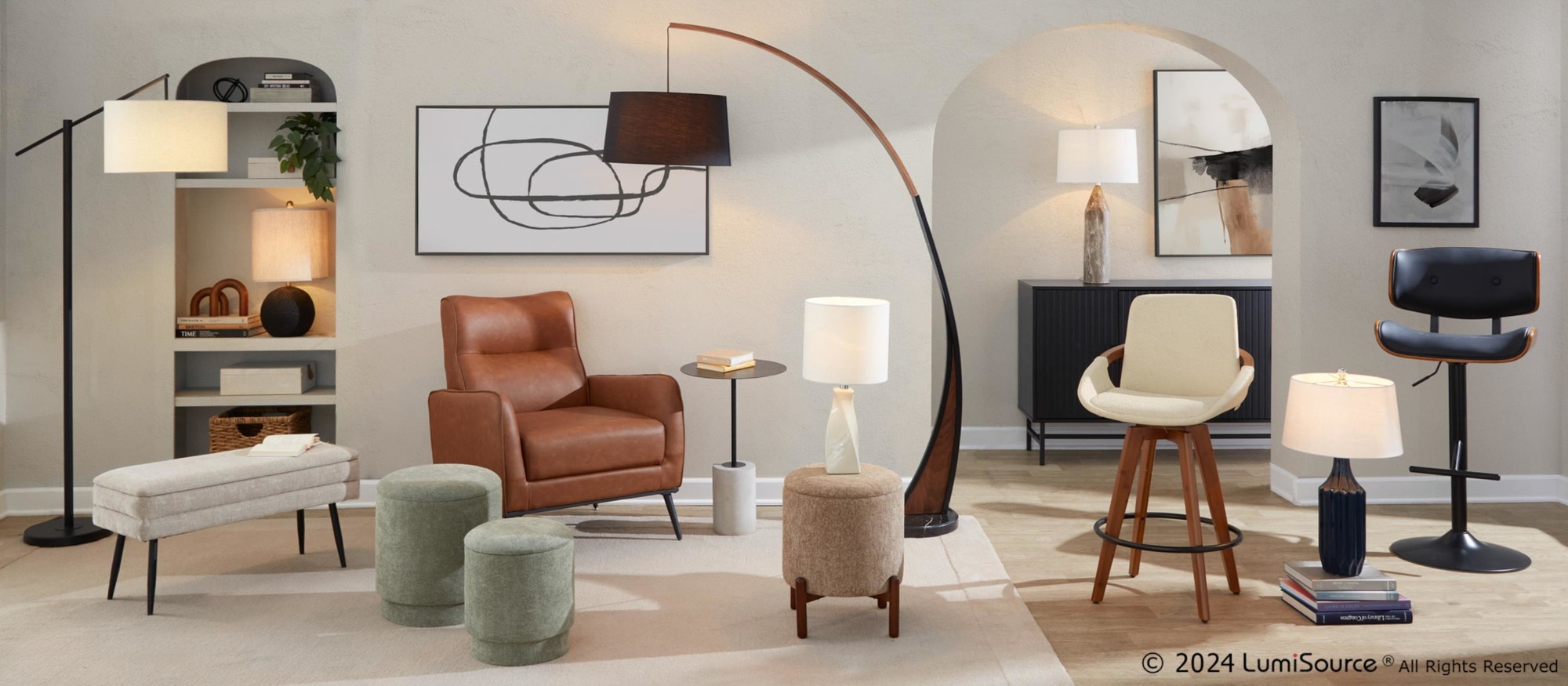 Curvo Square Cream Ceramic Contemporary Table Lamp 2 Curvo Square Cream Ceramic Contemporary Table Lamp - Image 2