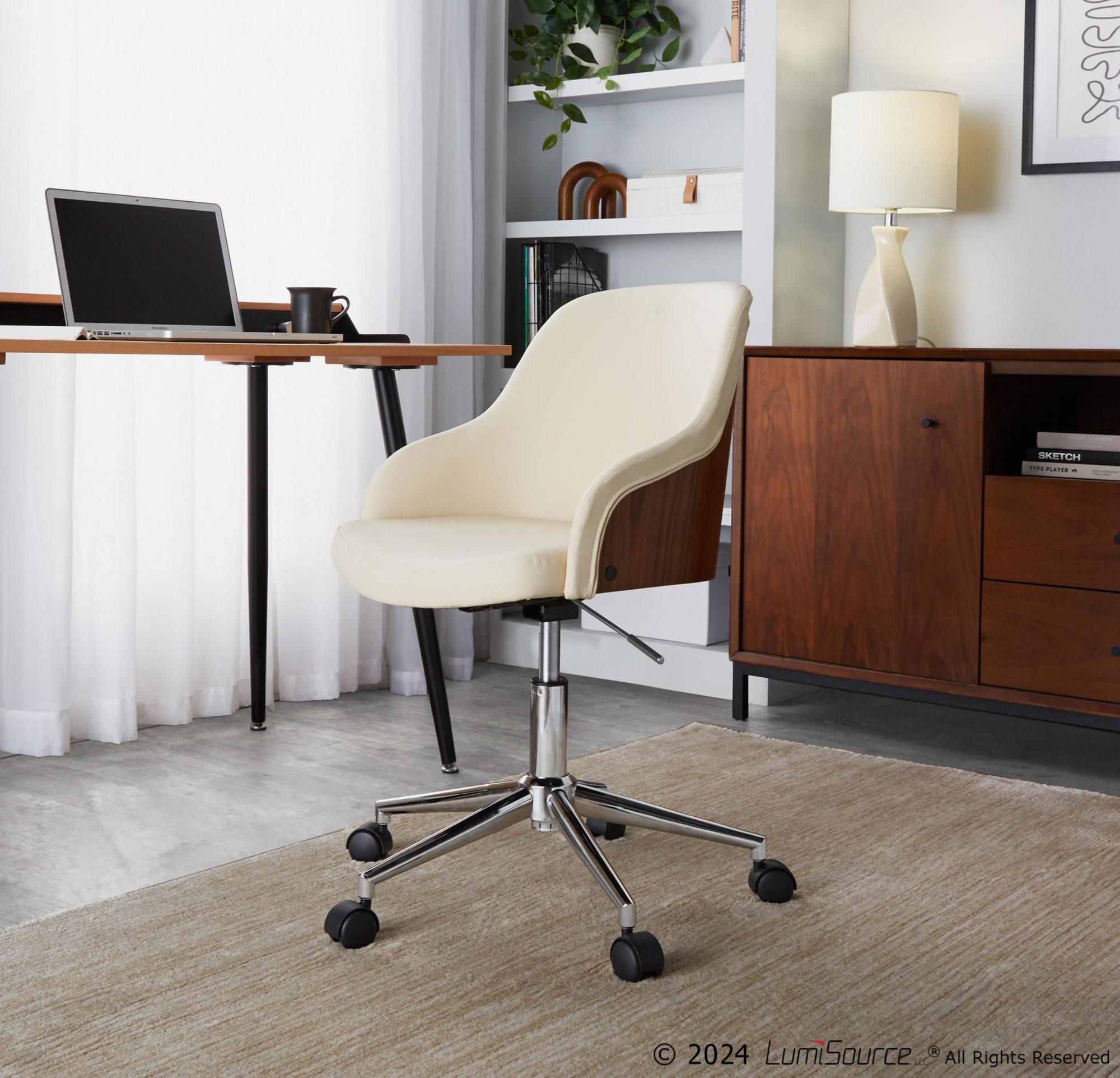 Curvo Square Cream Ceramic Contemporary Table Lamp 3 Curvo Square Cream Ceramic Contemporary Table Lamp - Image 3