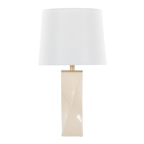 Curvo Square Cream Ceramic Contemporary Table Lamp 6
