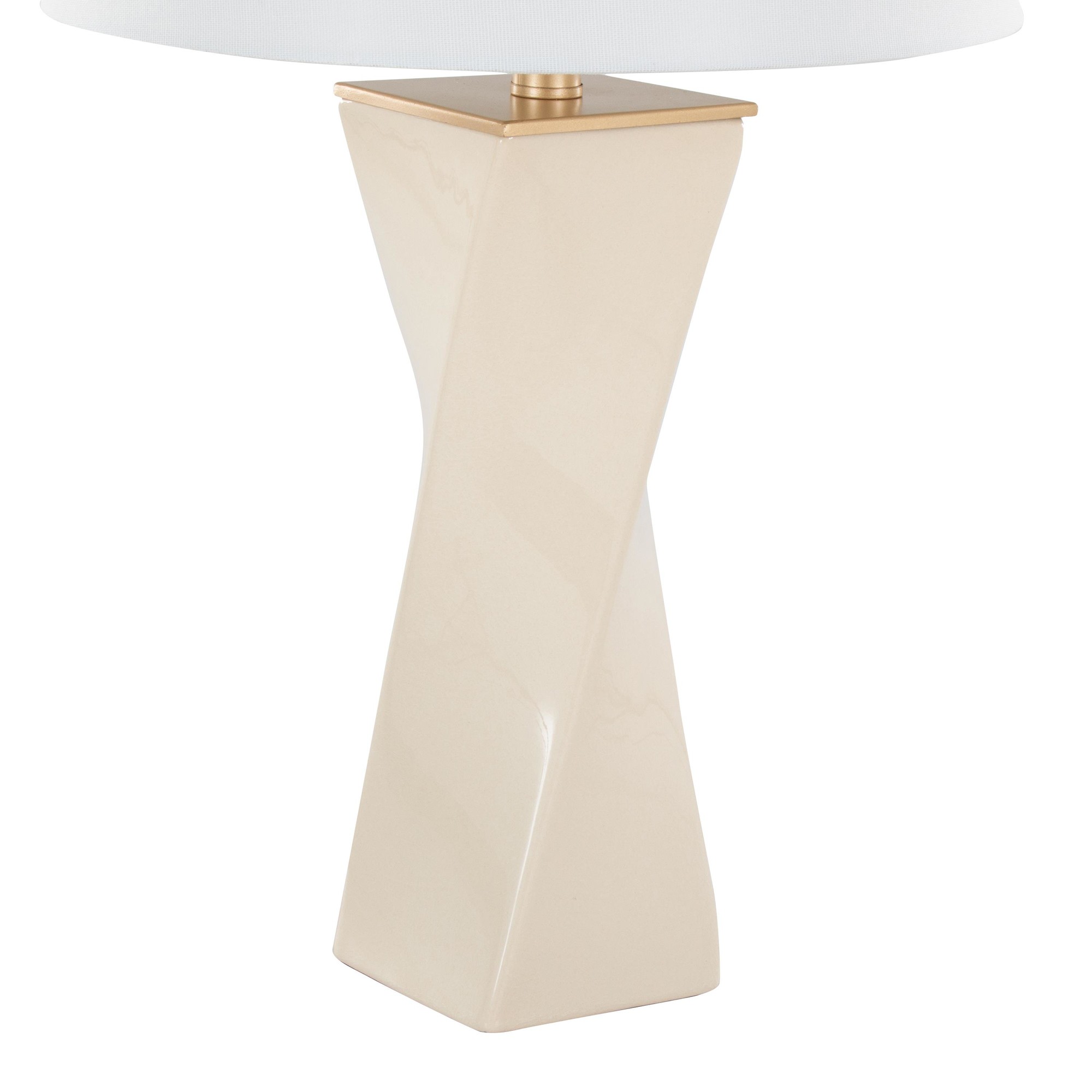 Curvo Square Cream Ceramic Contemporary Table Lamp 8 Curvo Square Cream Ceramic Contemporary Table Lamp - Image 8