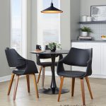Curvo Walnut Black Faux Leather High-Back Contemporary Chairs (Set of 2) 10 Curvo Walnut Black Faux Leather High-Back Contemporary Chairs (Set of 2)