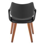 Curvo Walnut Black Faux Leather High-Back Contemporary Chairs (Set of 2) 15 Curvo Walnut Black Faux Leather High-Back Contemporary Chairs (Set of 2)
