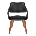 Curvo Walnut Black Faux Leather High-Back Contemporary Chairs (Set of 2) 16 Curvo Walnut Black Faux Leather High-Back Contemporary Chairs (Set of 2)