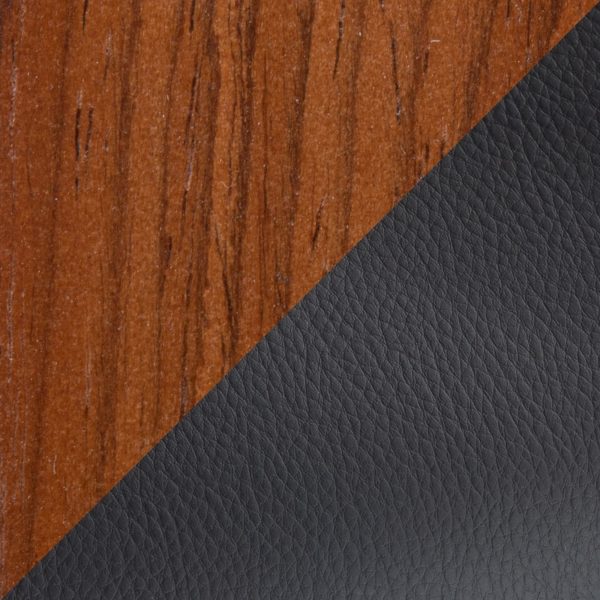 Curvo Walnut Black Faux Leather High Back Contemporary Chairs Set of 2 8