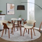 Curvo Walnut Wood Cream Fabric Mid-Century Modern Chairs (Set of 2) 19 Curvo Walnut Wood Cream Fabric Mid-Century Modern Chairs (Set of 2)