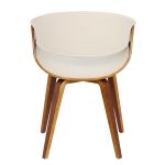 Curvo Walnut Wood Cream Fabric Mid-Century Modern Chairs (Set of 2) 30 Curvo Walnut Wood Cream Fabric Mid-Century Modern Chairs (Set of 2)