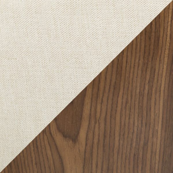 Curvo Walnut Wood Cream Fabric Mid Century Modern Chairs Set of 2 16