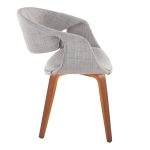 Curvo Walnut Wood Grey Fabric Contemporary Upholstered Chairs (Set of 2) 13 Curvo Walnut Wood Grey Fabric Contemporary Upholstered Chairs (Set of 2)