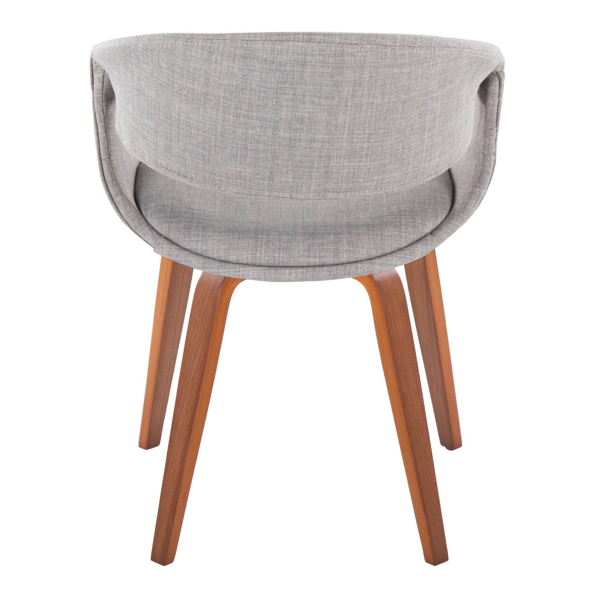 Curvo Walnut Wood Grey Fabric Contemporary Upholstered Chairs (Set of 2) 6 Curvo Walnut Wood Grey Fabric Contemporary Upholstered Chairs (Set of 2) - Image 6