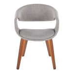 Curvo Walnut Wood Grey Fabric Contemporary Upholstered Chairs (Set of 2) 16 Curvo Walnut Wood Grey Fabric Contemporary Upholstered Chairs (Set of 2)