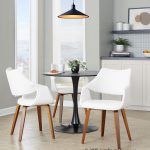 Curvo Walnut Wood White Faux Leather Contemporary Dining Chairs (Set of 2) 10 Curvo Walnut Wood White Faux Leather Contemporary Dining Chairs (Set of 2)