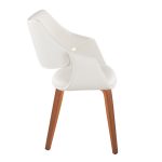 Curvo Walnut Wood White Faux Leather Contemporary Dining Chairs (Set of 2) 13 Curvo Walnut Wood White Faux Leather Contemporary Dining Chairs (Set of 2)