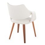 Curvo Walnut Wood White Faux Leather Contemporary Dining Chairs (Set of 2) 14 Curvo Walnut Wood White Faux Leather Contemporary Dining Chairs (Set of 2)