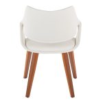Curvo Walnut Wood White Faux Leather Contemporary Dining Chairs (Set of 2) 15 Curvo Walnut Wood White Faux Leather Contemporary Dining Chairs (Set of 2)