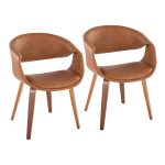 Curvo Walnut and Camel Contemporary Upholstered Chairs (Set of 2) 11 Curvo Walnut and Camel Contemporary Upholstered Chairs (Set of 2)