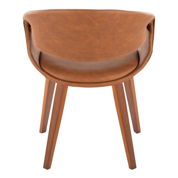Curvo Walnut and Camel Contemporary Upholstered Chairs Set of 2 5