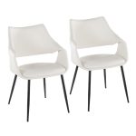 Curvo White Faux Leather Black Metal Contemporary Chairs (Set of 2) 11 Curvo White Faux Leather Black Metal Contemporary Chairs (Set of 2)