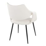 Curvo White Faux Leather Black Metal Contemporary Chairs (Set of 2) 14 Curvo White Faux Leather Black Metal Contemporary Chairs (Set of 2)