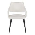 Curvo White Faux Leather Black Metal Contemporary Chairs (Set of 2) 16 Curvo White Faux Leather Black Metal Contemporary Chairs (Set of 2)