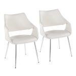 Curvo White Faux Leather Chrome Contemporary Chair (Set of 2) 11 Curvo White Faux Leather Chrome Contemporary Chair (Set of 2)
