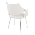 Curvo White Faux Leather Chrome Contemporary Chair (Set of 2) 14 Curvo White Faux Leather Chrome Contemporary Chair (Set of 2)