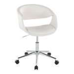 Curvo White Faux Leather Contemporary Task Chair Chrome Base 10 Curvo White Faux Leather Contemporary Task Chair Chrome Base