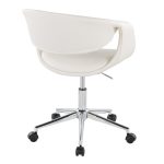 Curvo White Faux Leather Contemporary Task Chair Chrome Base 12 Curvo White Faux Leather Contemporary Task Chair Chrome Base