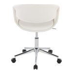 Curvo White Faux Leather Contemporary Task Chair Chrome Base 13 Curvo White Faux Leather Contemporary Task Chair Chrome Base
