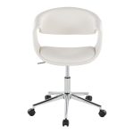 Curvo White Faux Leather Contemporary Task Chair Chrome Base 14 Curvo White Faux Leather Contemporary Task Chair Chrome Base
