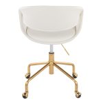Curvo White Faux Leather and Gold Contemporary Task Chair 13 Curvo White Faux Leather and Gold Contemporary Task Chair