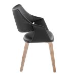 Curvo Whitewashed Wood Black Faux Leather Contemporary Chairs (Set of 2) 13 Curvo Whitewashed Wood Black Faux Leather Contemporary Chairs (Set of 2)