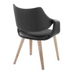 Curvo Whitewashed Wood Black Faux Leather Contemporary Chairs (Set of 2) 14 Curvo Whitewashed Wood Black Faux Leather Contemporary Chairs (Set of 2)