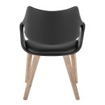 Curvo Whitewashed Wood Black Faux Leather Contemporary Chairs (Set of 2) 15 Curvo Whitewashed Wood Black Faux Leather Contemporary Chairs (Set of 2)