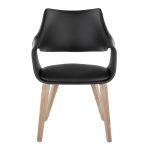 Curvo Whitewashed Wood Black Faux Leather Contemporary Chairs (Set of 2) 16 Curvo Whitewashed Wood Black Faux Leather Contemporary Chairs (Set of 2)