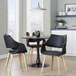 Curvo Zebra Wood Black Faux Leather Contemporary High Back Chairs (Set of 2) 10 Curvo Zebra Wood Black Faux Leather Contemporary High Back Chairs (Set of 2)
