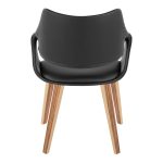 Curvo Zebra Wood Black Faux Leather Contemporary High Back Chairs (Set of 2) 15 Curvo Zebra Wood Black Faux Leather Contemporary High Back Chairs (Set of 2)
