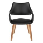 Curvo Zebra Wood Black Faux Leather Contemporary High Back Chairs (Set of 2) 16 Curvo Zebra Wood Black Faux Leather Contemporary High Back Chairs (Set of 2)